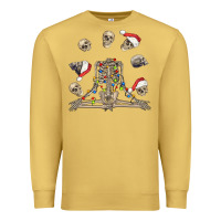Antique Gold christmas human skeleton and skulls Premium Sweatshirt - FaDigitalArtStudio