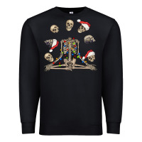 Black christmas human skeleton and skulls Premium Sweatshirt - FaDigitalArtStudio