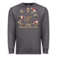 Charcoal Heather christmas human skeleton and skulls Premium Sweatshirt - FaDigitalArtStudio