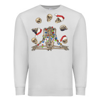 Dove Grey christmas human skeleton and skulls Premium Sweatshirt - FaDigitalArtStudio