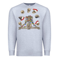 Heather Grey christmas human skeleton and skulls Premium Sweatshirt - FaDigitalArtStudio