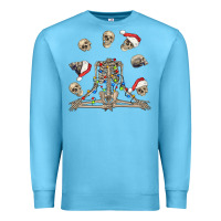 Ocean Blue christmas human skeleton and skulls Premium Sweatshirt - FaDigitalArtStudio