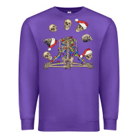 Purple christmas human skeleton and skulls Premium Sweatshirt - FaDigitalArtStudio