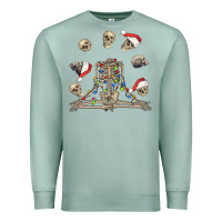 Seafoam christmas human skeleton and skulls Premium Sweatshirt - FaDigitalArtStudio
