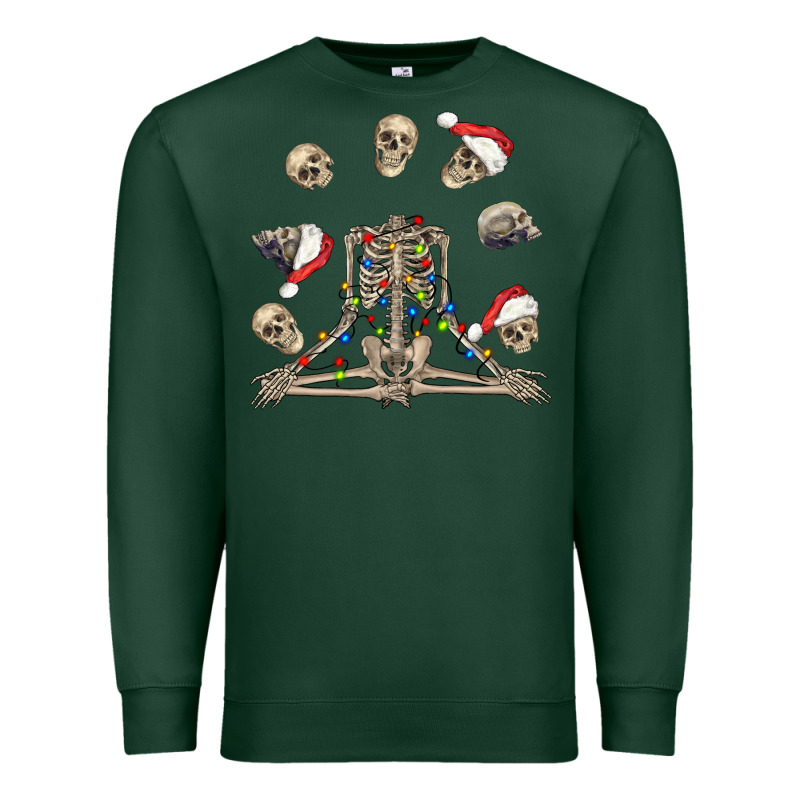 Christmas Human Skeleton And Skulls Premium Sweatshirt by FaDigitalArtStudio | Teevron