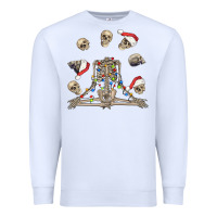 White christmas human skeleton and skulls Premium Sweatshirt - FaDigitalArtStudio
