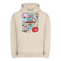 Pigment French Oak can't talk right now doing paramedic stuff Urban Hoodie - MaliasSmallBusiness