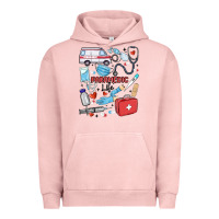 Pigment Salmon can't talk right now doing paramedic stuff Urban Hoodie - MaliasSmallBusiness