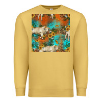 Antique Gold western charolais cow seamless pattern Premium Sweatshirt - HRA Design Shop