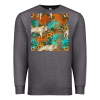 Charcoal Heather western charolais cow seamless pattern Premium Sweatshirt - HRA Design Shop