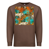 Chestnut western charolais cow seamless pattern Premium Sweatshirt - HRA Design Shop
