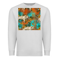 Dove Grey western charolais cow seamless pattern Premium Sweatshirt - HRA Design Shop