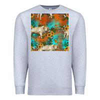 Heather Grey western charolais cow seamless pattern Premium Sweatshirt - HRA Design Shop