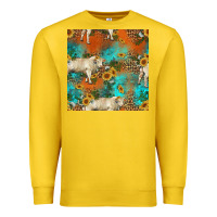 Lemon western charolais cow seamless pattern Premium Sweatshirt - HRA Design Shop
