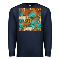 Navy western charolais cow seamless pattern Premium Sweatshirt - HRA Design Shop
