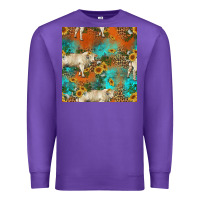 Western Charolais Cow Seamless Pattern Premium Sweatshirt | Teevron