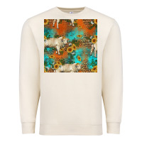 Sandshell western charolais cow seamless pattern Premium Sweatshirt - HRA Design Shop