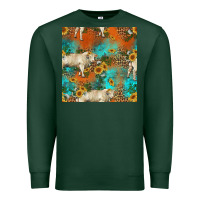 Sports Green western charolais cow seamless pattern Premium Sweatshirt - HRA Design Shop