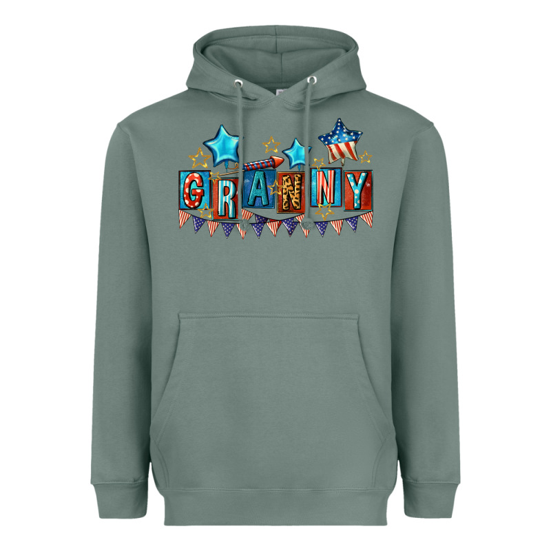 American Granny 4th Of July Heavyweight Hoodie by CowGirlArtShop | Teevron