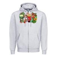 Heather Grey tiger coffee cups Zipper Hoodie - Zillion Design Studio