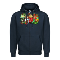 Navy tiger coffee cups Zipper Hoodie - Zillion Design Studio