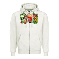 Oatmeal Heather tiger coffee cups Zipper Hoodie - Zillion Design Studio