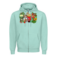Seafoam tiger coffee cups Zipper Hoodie - Zillion Design Studio