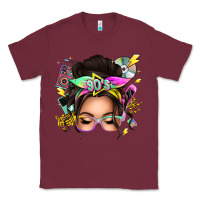Burgundy 90s messy bun Classic Tee - texasbilliewilder