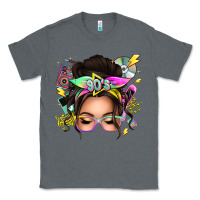 Charcoal Heather 90s messy bun Classic Tee - texasbilliewilder