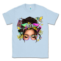 Dusty Blue 90s messy bun Classic Tee - texasbilliewilder