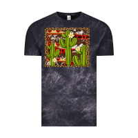 Cloud Black aztec cowhide cactus background Vintage Tee - Artiststas