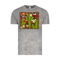 Cloud Rock aztec cowhide cactus background Vintage Tee - Artiststas