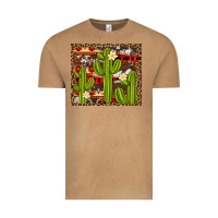 Vintage Camel aztec cowhide cactus background Vintage Tee - Artiststas