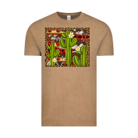 Vintage Coffee aztec cowhide cactus background Vintage Tee - Artiststas