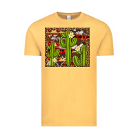 Vintage Mustard aztec cowhide cactus background Vintage Tee - Artiststas