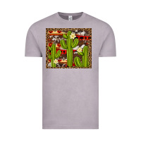 Vintage Zinc aztec cowhide cactus background Vintage Tee - Artiststas