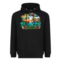 Black hello summer Heavyweight Hoodie - SublimationCraftShop