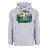 Heather Grey hello summer Heavyweight Hoodie - SublimationCraftShop