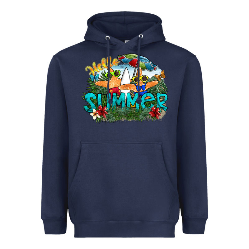Hello Summer Heavyweight Hoodie by SublimationCraftShop | Teevron