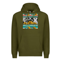 Army Green sunflower cowhide serape coaster Premium Hoodie - BarkalooDesign