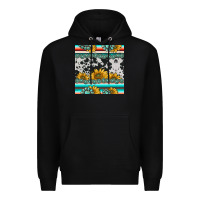 Black sunflower cowhide serape coaster Premium Hoodie - BarkalooDesign