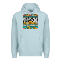 Blue Mist sunflower cowhide serape coaster Premium Hoodie - BarkalooDesign