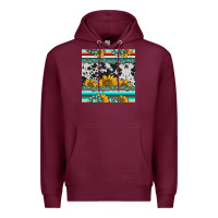 Burgundy sunflower cowhide serape coaster Premium Hoodie - BarkalooDesign