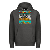 Charcoal Heather sunflower cowhide serape coaster Premium Hoodie - BarkalooDesign