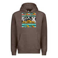 Coffee sunflower cowhide serape coaster Premium Hoodie - BarkalooDesign