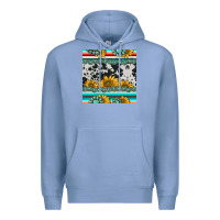 Colony Blue sunflower cowhide serape coaster Premium Hoodie - BarkalooDesign