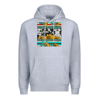 Heather Grey sunflower cowhide serape coaster Premium Hoodie - BarkalooDesign