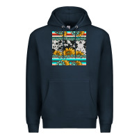 Navy sunflower cowhide serape coaster Premium Hoodie - BarkalooDesign