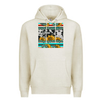 Oatmeal Heather sunflower cowhide serape coaster Premium Hoodie - BarkalooDesign