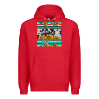 Red sunflower cowhide serape coaster Premium Hoodie - BarkalooDesign
